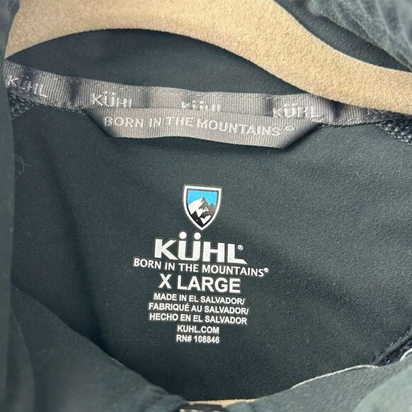 Kuhl Men's XL Revel Fleece Sweater Black Gray 1/4 Zip Pullover Outdoors Hiking - Picture 3 of 13
